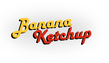 Banana ketchup written in stylized text